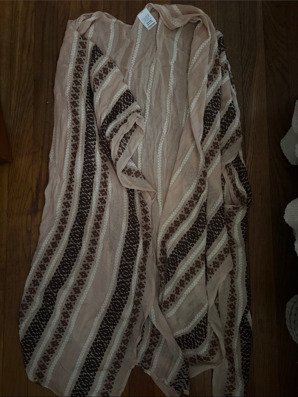 Women's Beige and Brown Striped Wrap